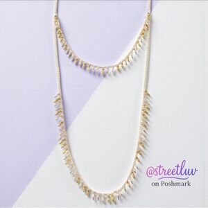 stella & dot ~ layered renegade necklace ~ mixed metal gold & silver spikes